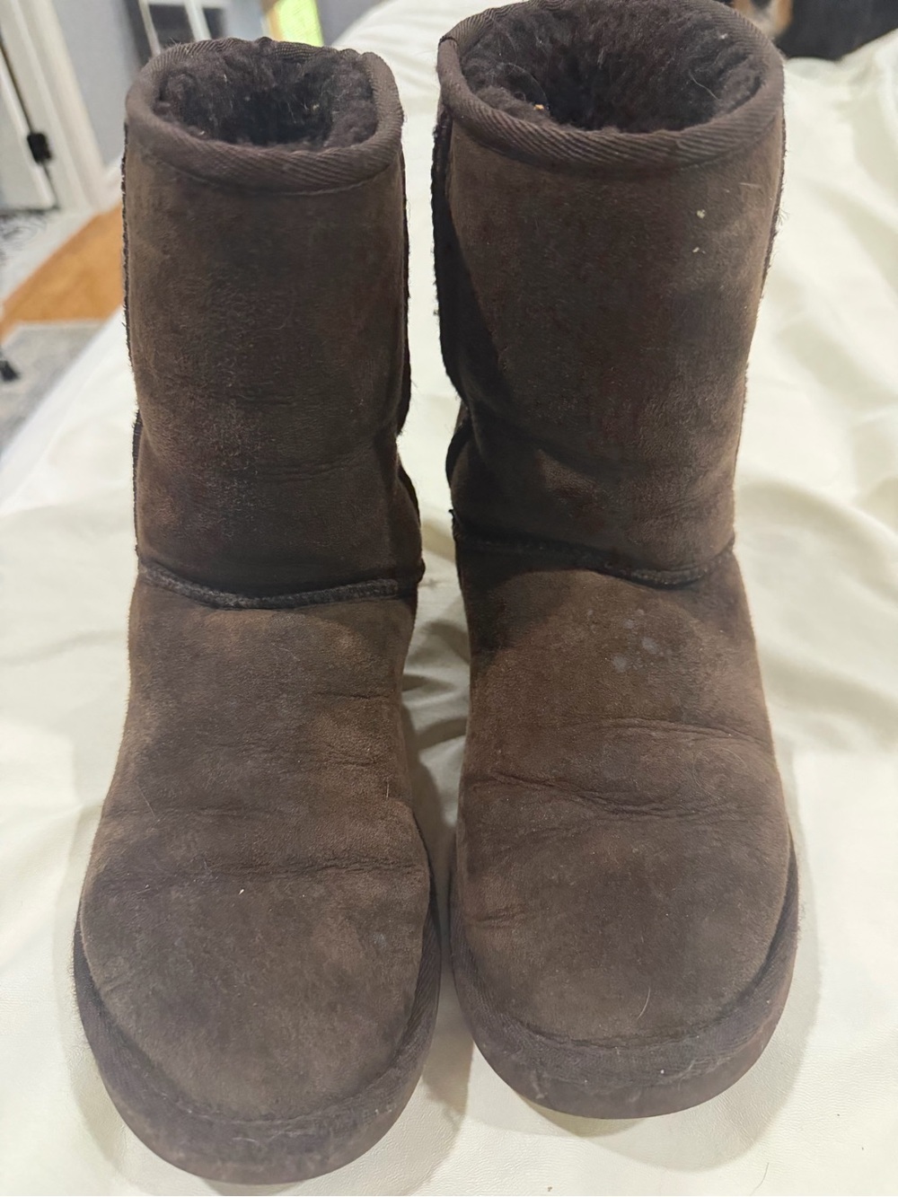 UGG Classic Short Suede Ankle Boots in Brown